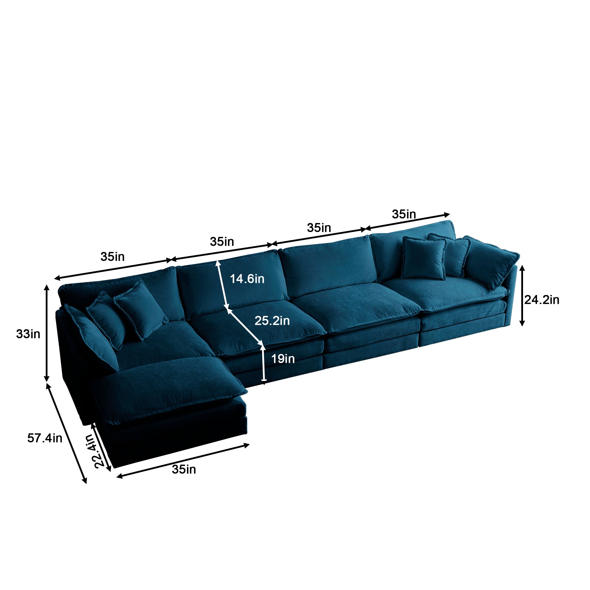 Modular Sectional Sofa for Living Room