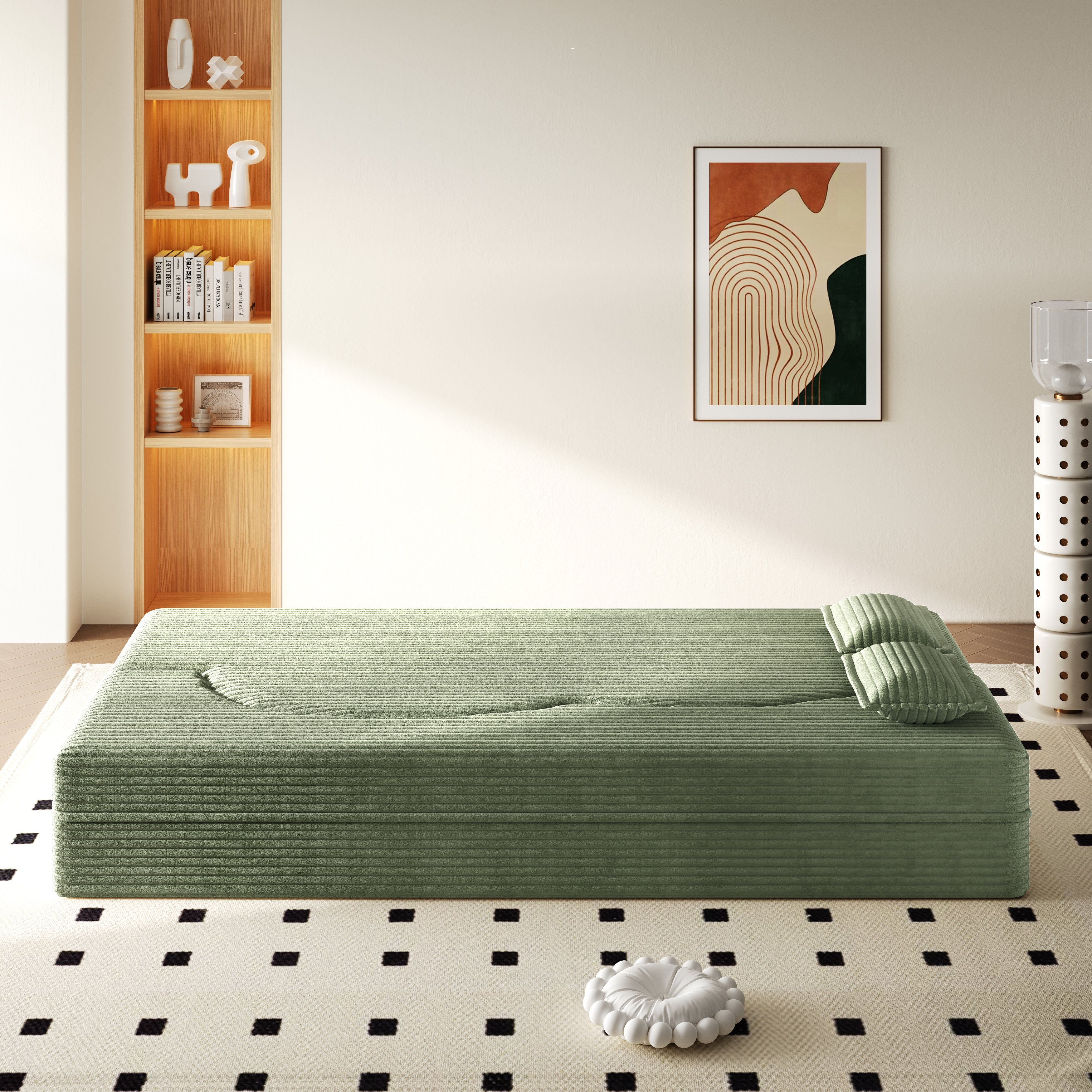 Modern Floor Sofa with 2 Pillows