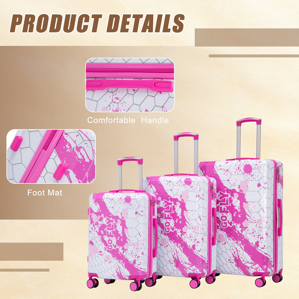 20"/24"/28" 3-Piece PC Spinner Wheel Luggage Set