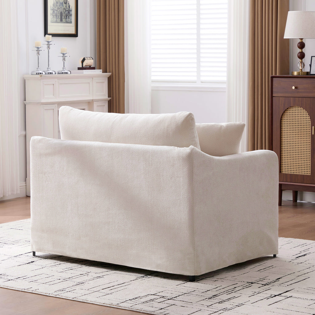 43.9" Wide Modern Upholstered Farmhouse Performance Accent Chair