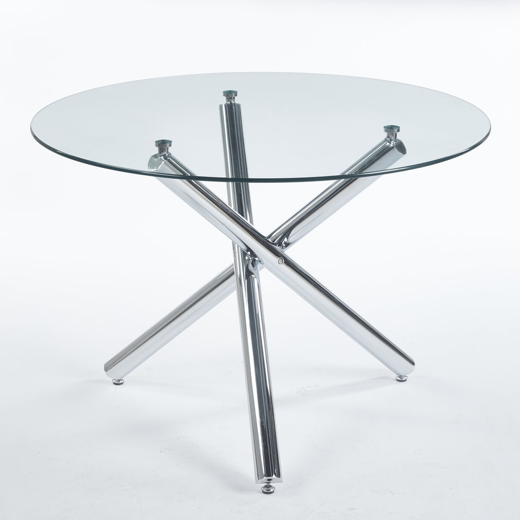 Chrome Dining Table with Metal Legs