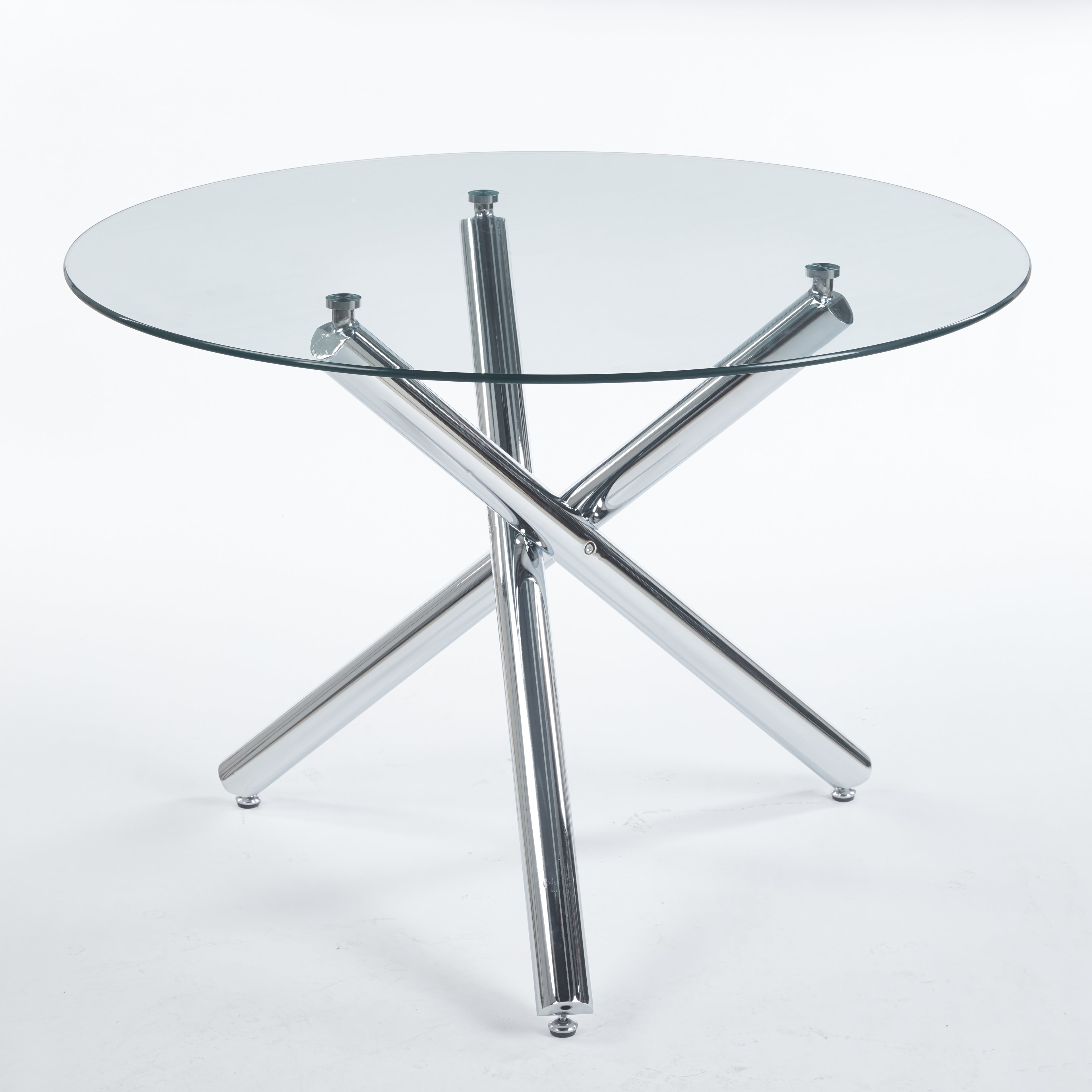 Chrome Dining Table with Metal Legs