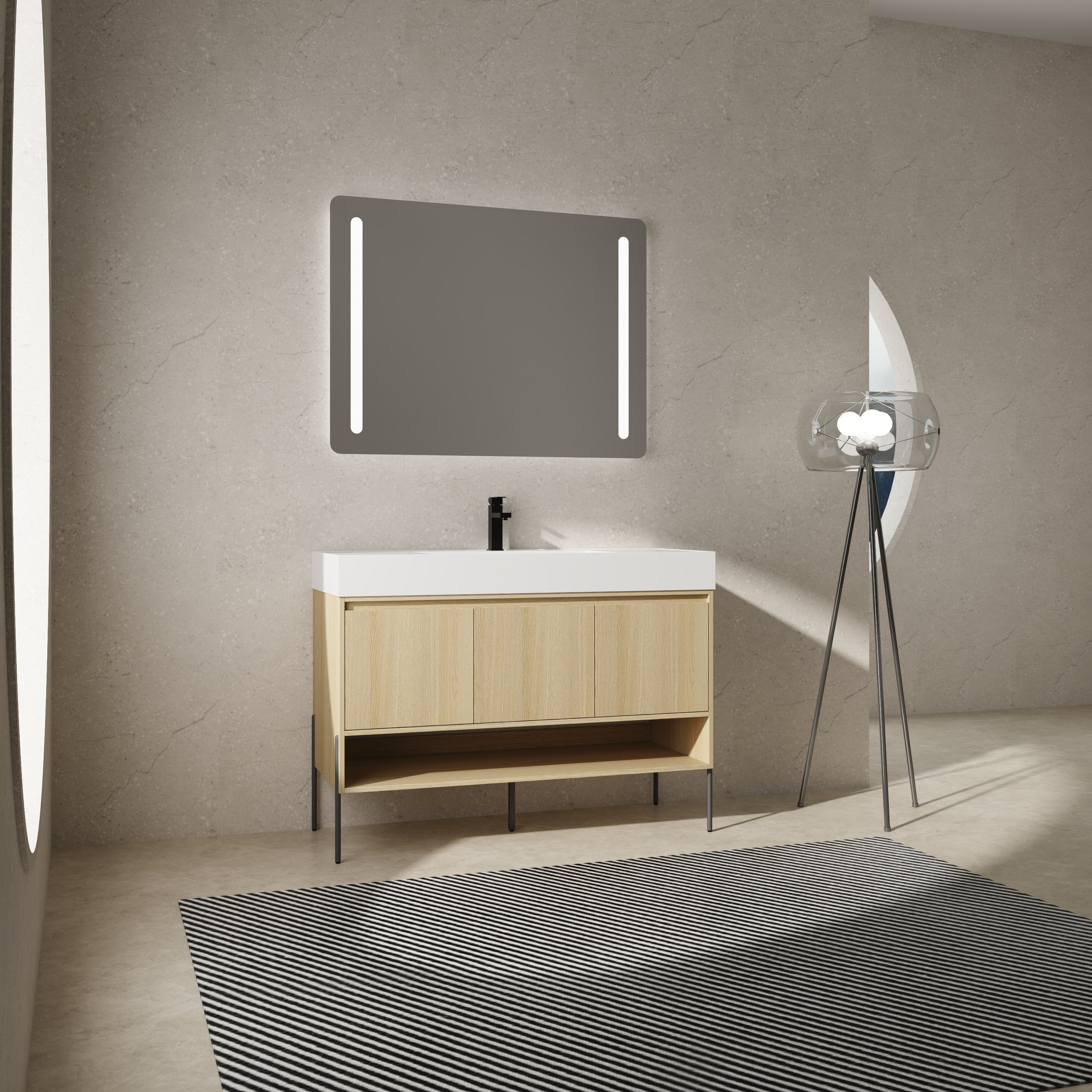 48" Bathroom Vanity Combo with Single Resin Sink