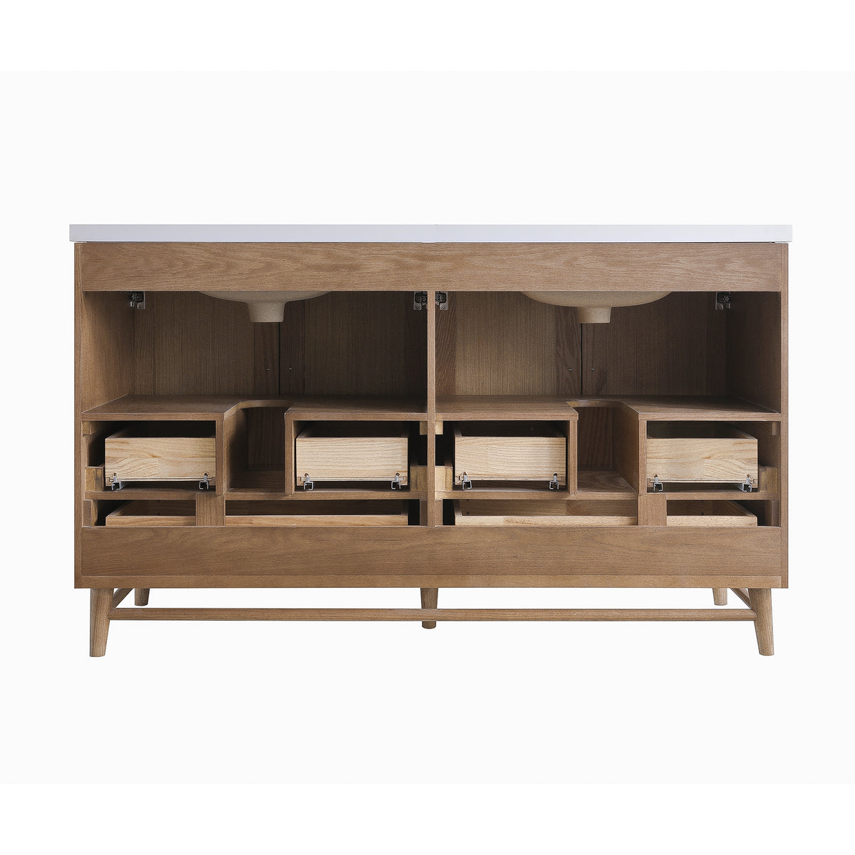 Light Coffee Freestanding Single Sink Bathroom Vanity