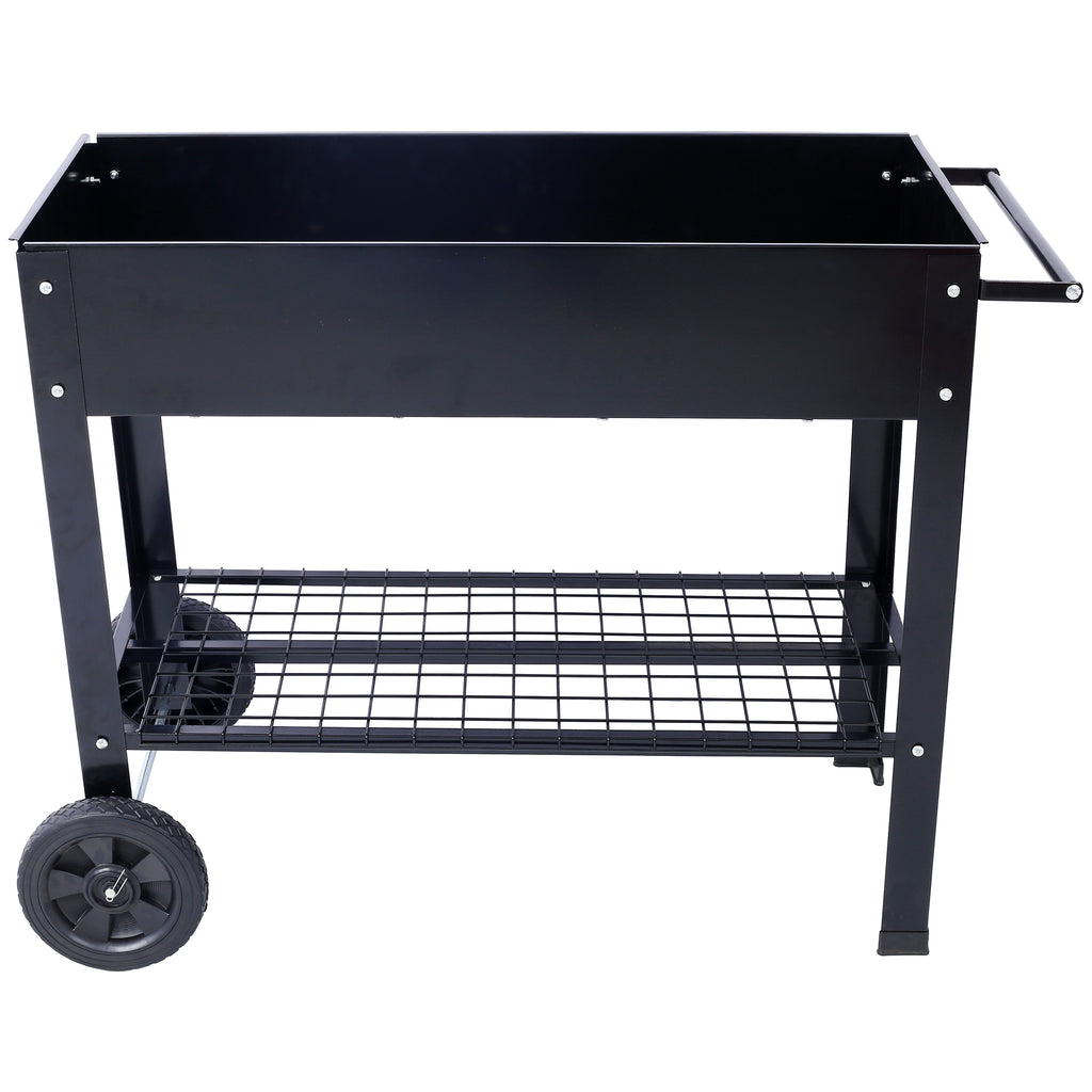 Elevated Mobile Raised Ergonomic Metal Planter Garden Bed