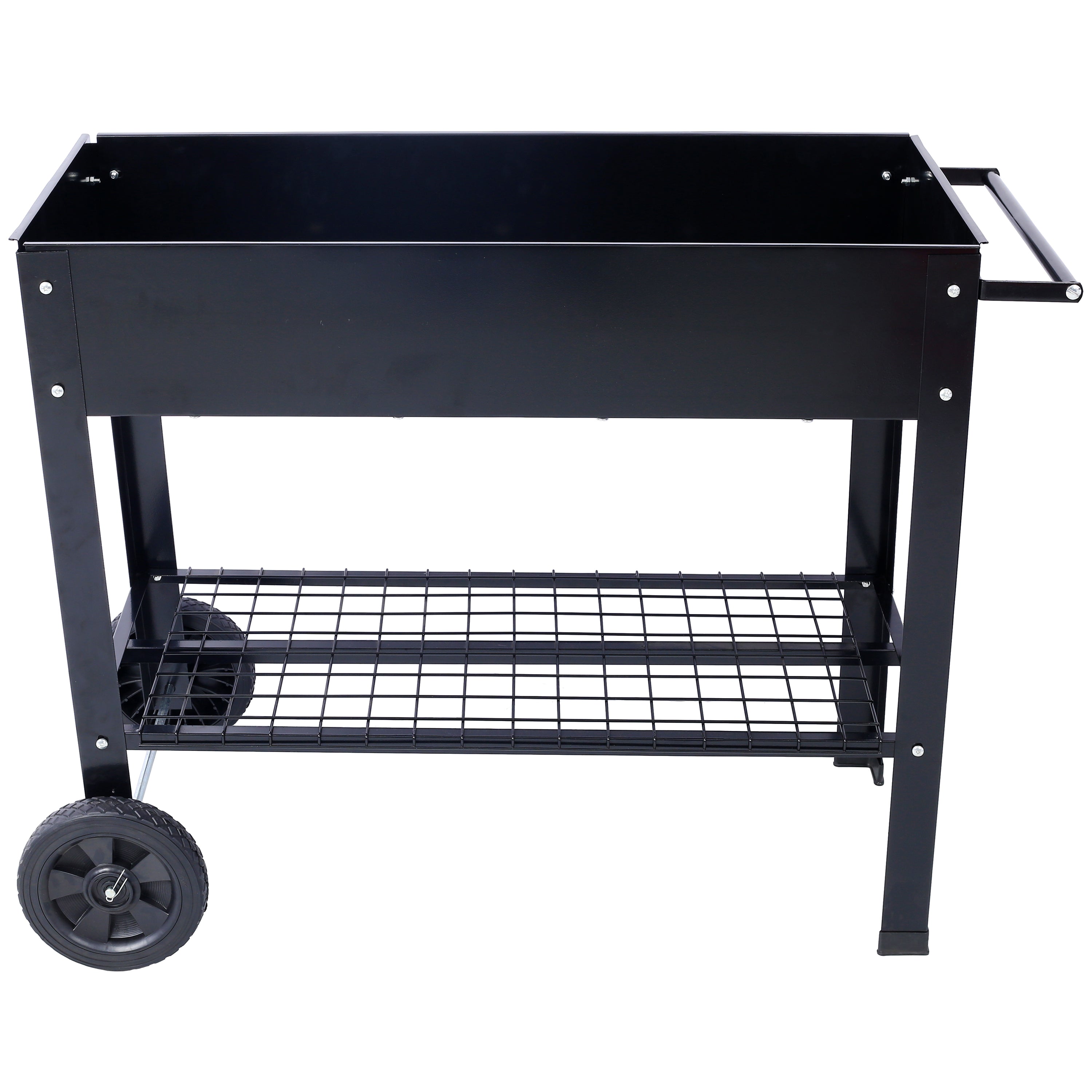 Elevated Mobile Raised Ergonomic Metal Planter Garden Bed