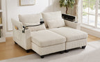Convertible Chaise Lounge 63" Loveseat Sofa Bed