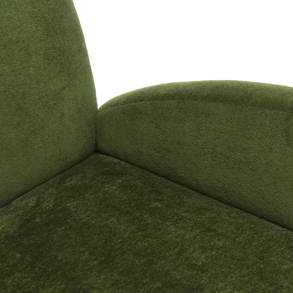 Velvet Fabric Lounge Chair with Birch Legs