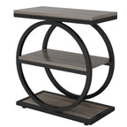 Industrial Narrow End Table with 3 Shelves