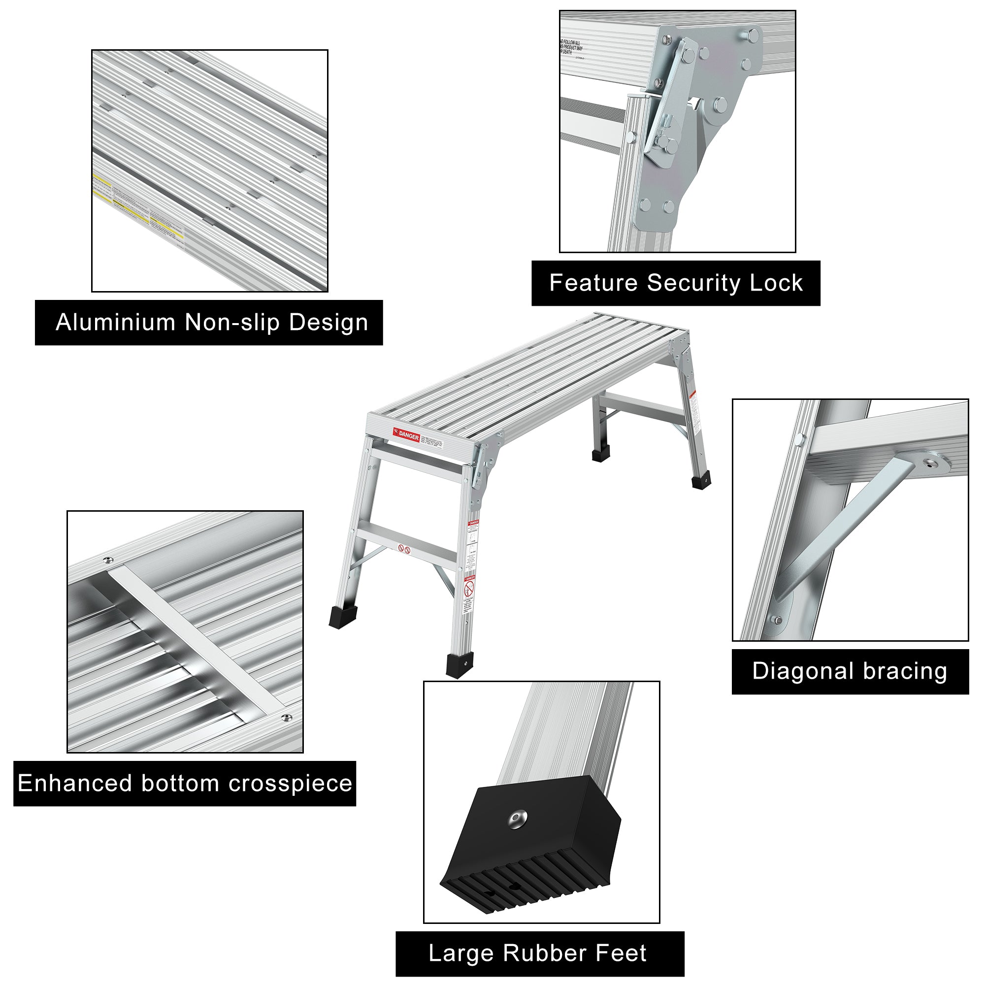 Portable Aluminum Work Platform Ladder