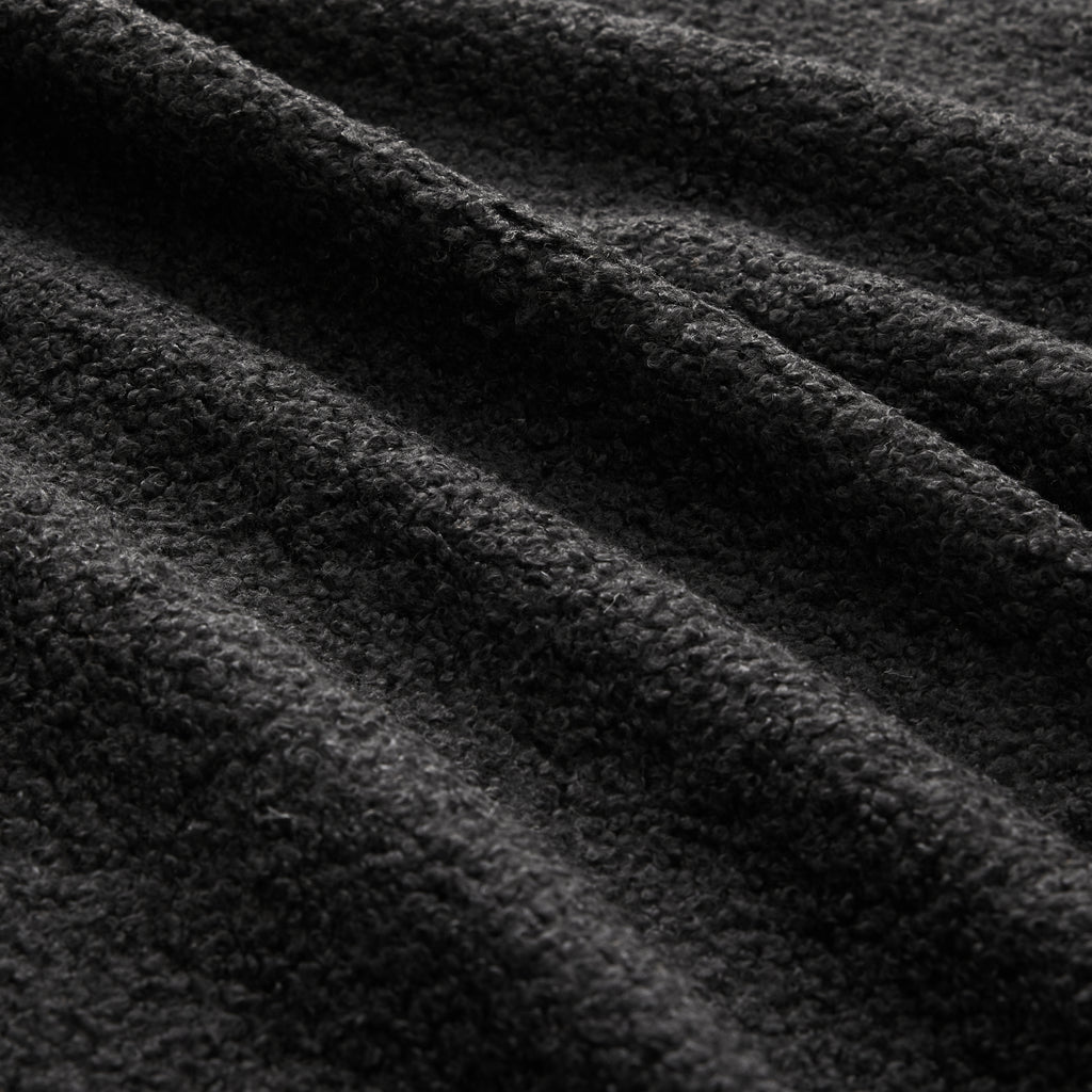 Armless Sofa With Pillow - Teddy Fabric in Black