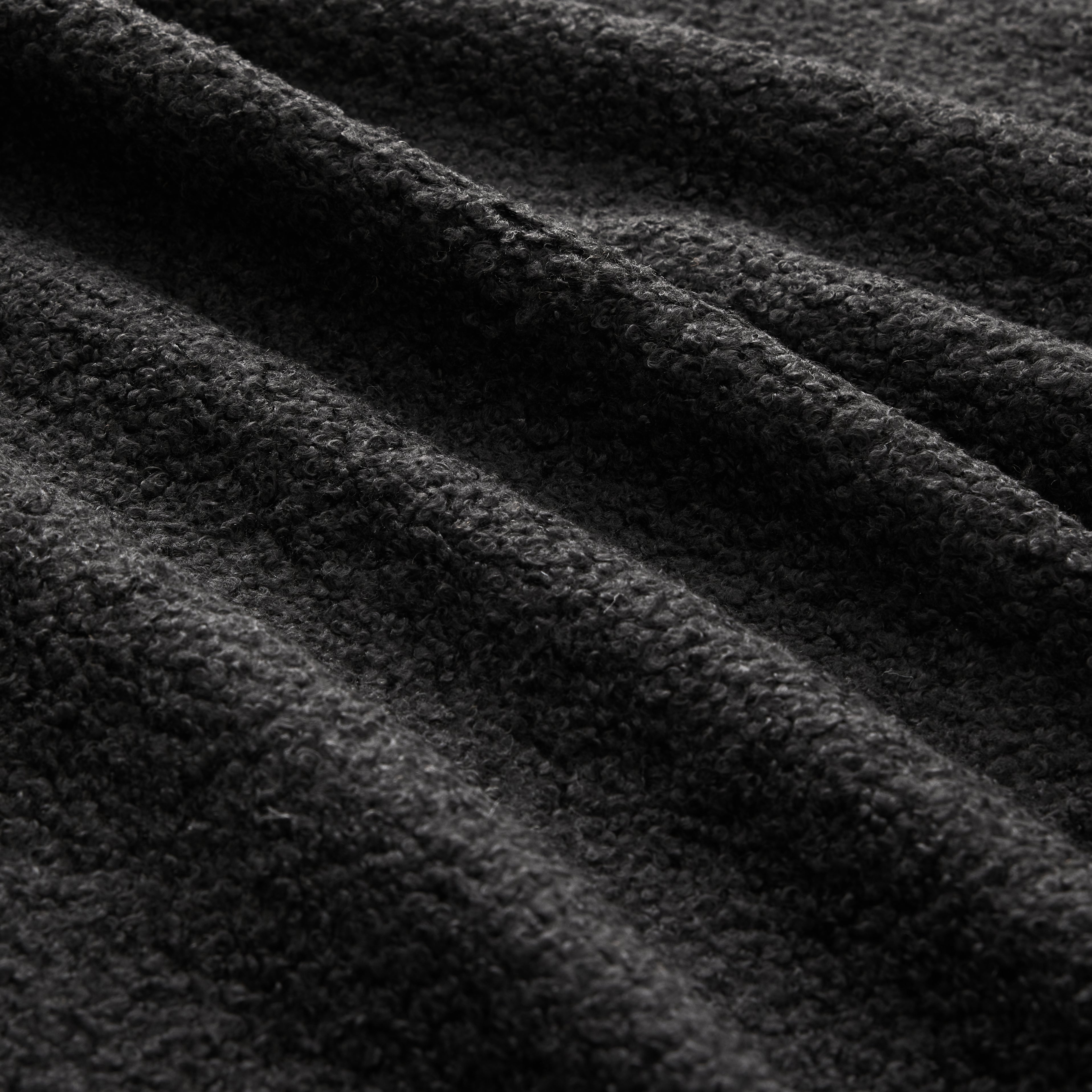 Armless Sofa With Pillow - Teddy Fabric in Black