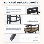 Modern 5PC Outdoor Patio Bar Set