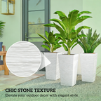 Stackable Tapered Planters, Set of 3 Outdoor Planters