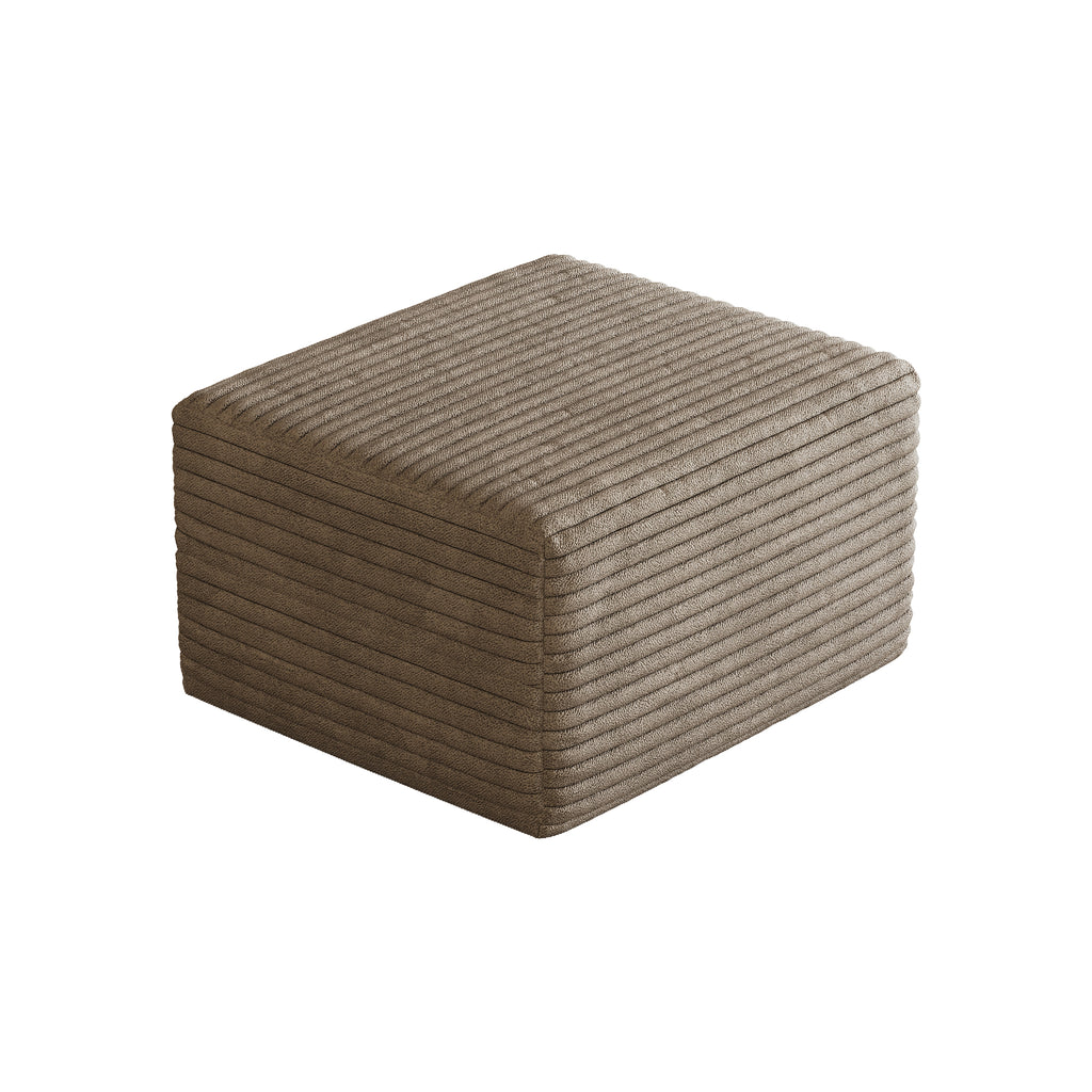 Camel Plush Corduroy Sofa Ottoman