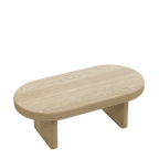 Mid Century Modern Oval Fluted Coffee Table