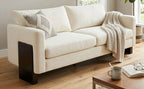 Modern 3-Seater Sofa with Rubberwood Legs