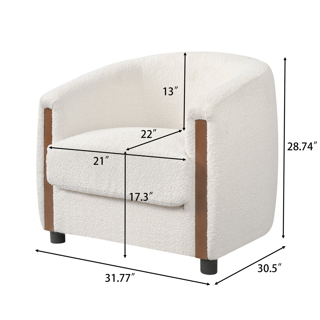 31.8" Modern Curved Barrel Accent Chair