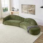 145.67'' Mid-Century Upholstered Comfy Couch with Chaise