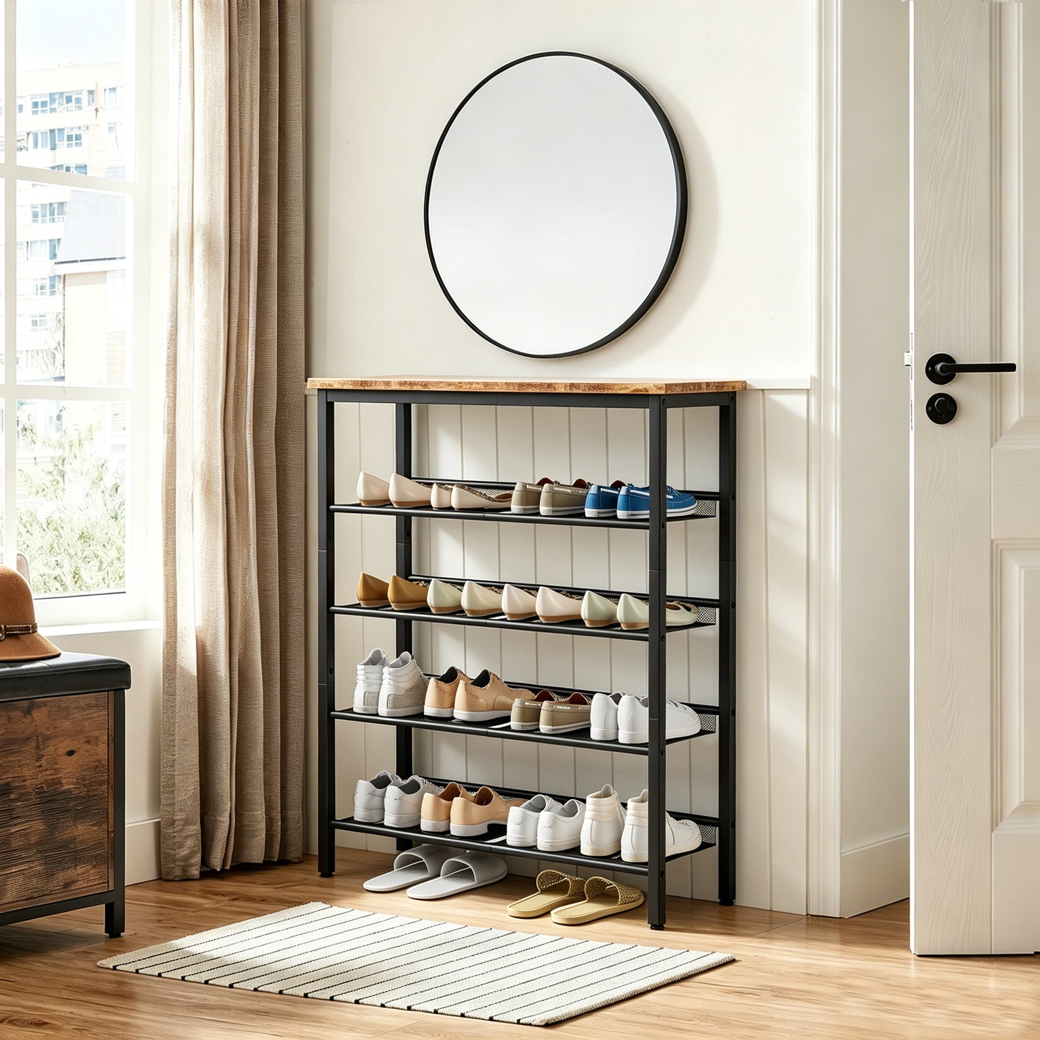 Industrial Shoe Rack - Adjustable 5-Layer Storage Solution