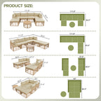 GO 7 Pieces Outdoor Patio Furniture, All-Weather Rattan Sectional Sofa Set