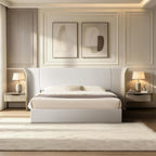 King Size Luxury Wing-Back Upholstered Bed Frame
