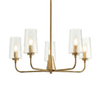 Dazzle Five Lights Chandelier With Clear Seeded Glass - Satin