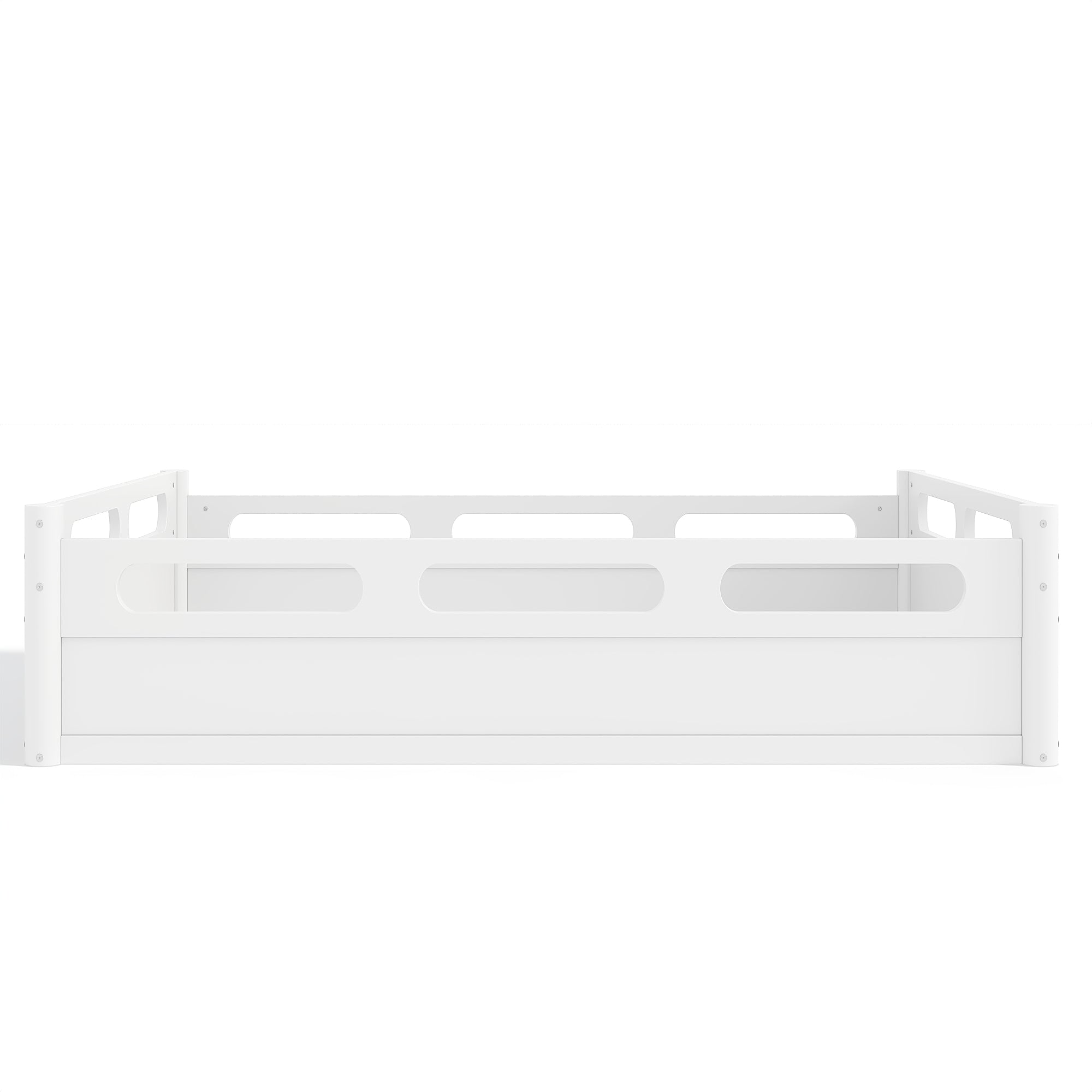 Full Size Platform Bed with Full-length Guardrails