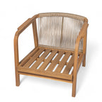 28" Outdoor Lounge Chair with Woven Backrest
