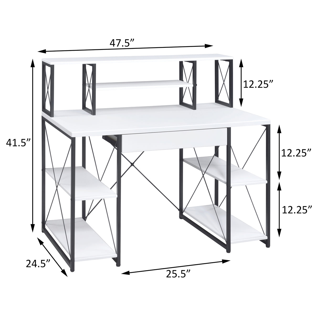 White and Black Recording Studio Desk