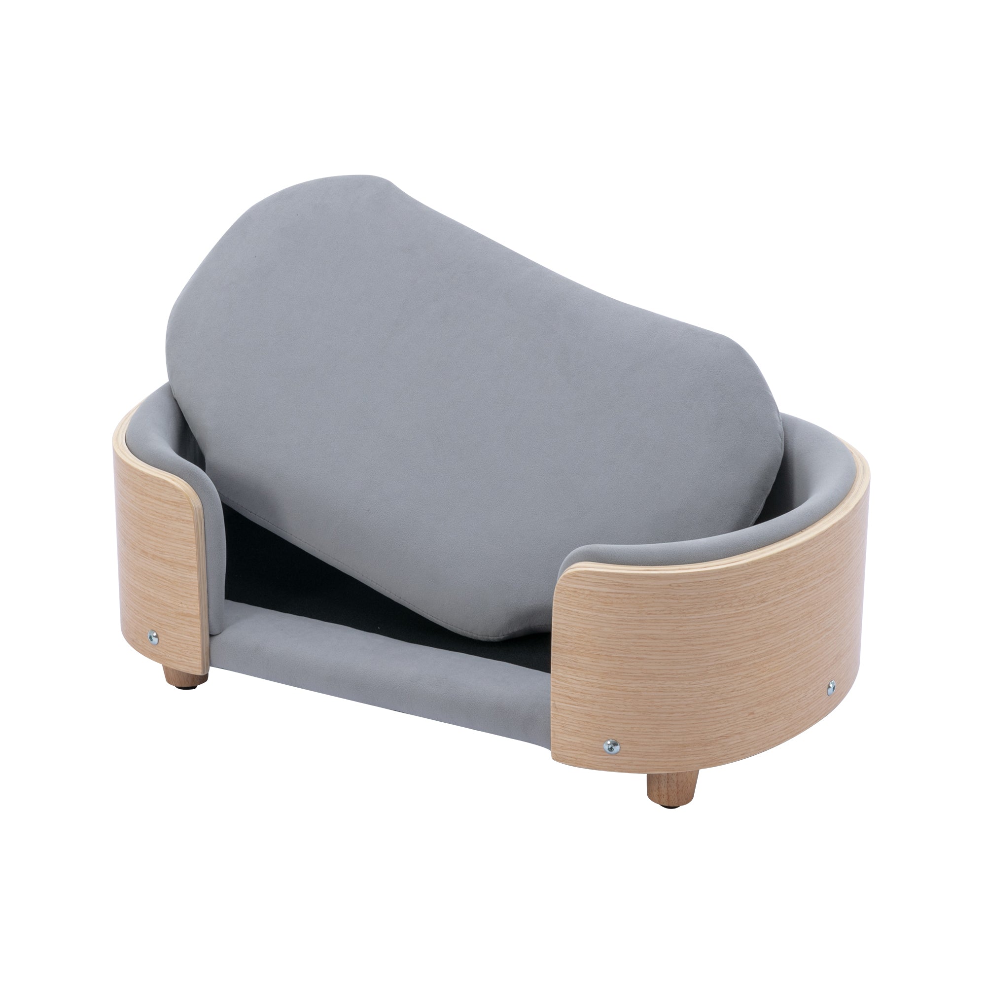 Scandinavian Style Elevated Dog Bed Pet Sofa With Solid Wood Legs
