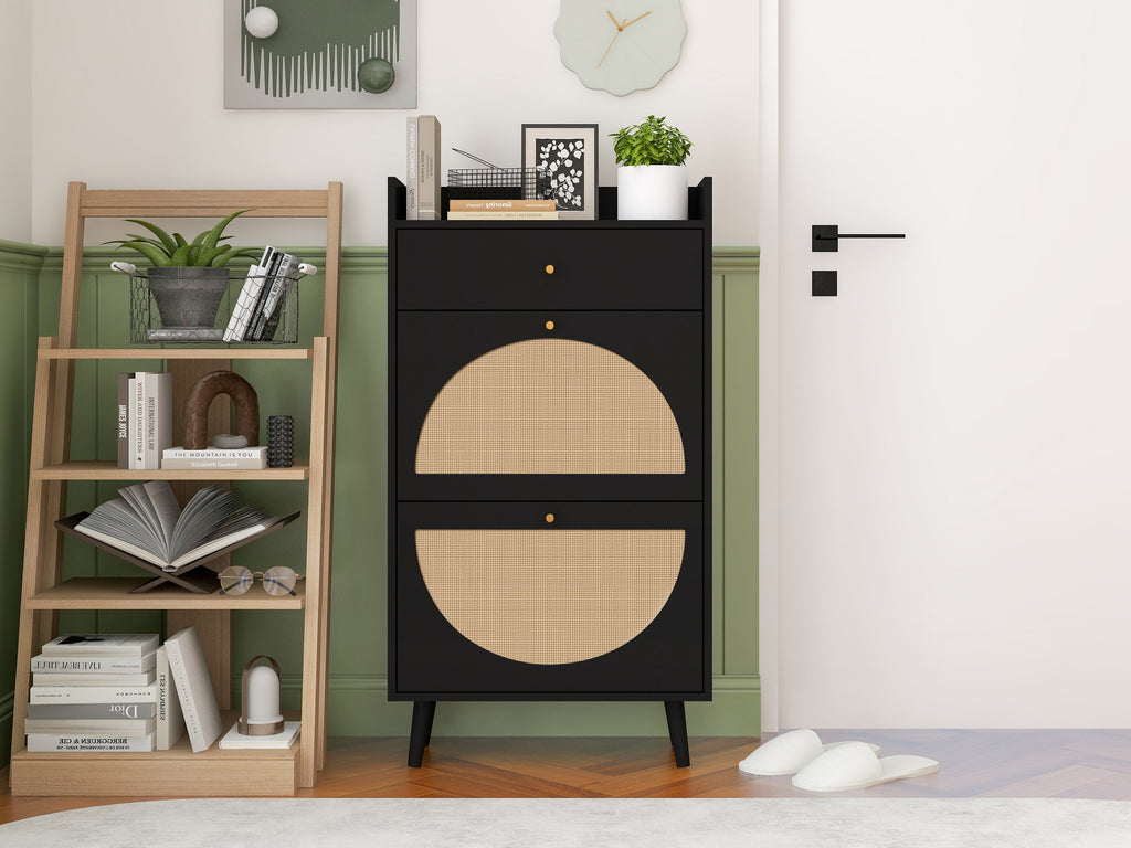 Rattan Allen 2 Door 1 Drawer Cabinet - Shoe Rack