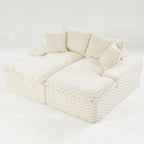 White Turtle Velvet Double Chaise Lounge