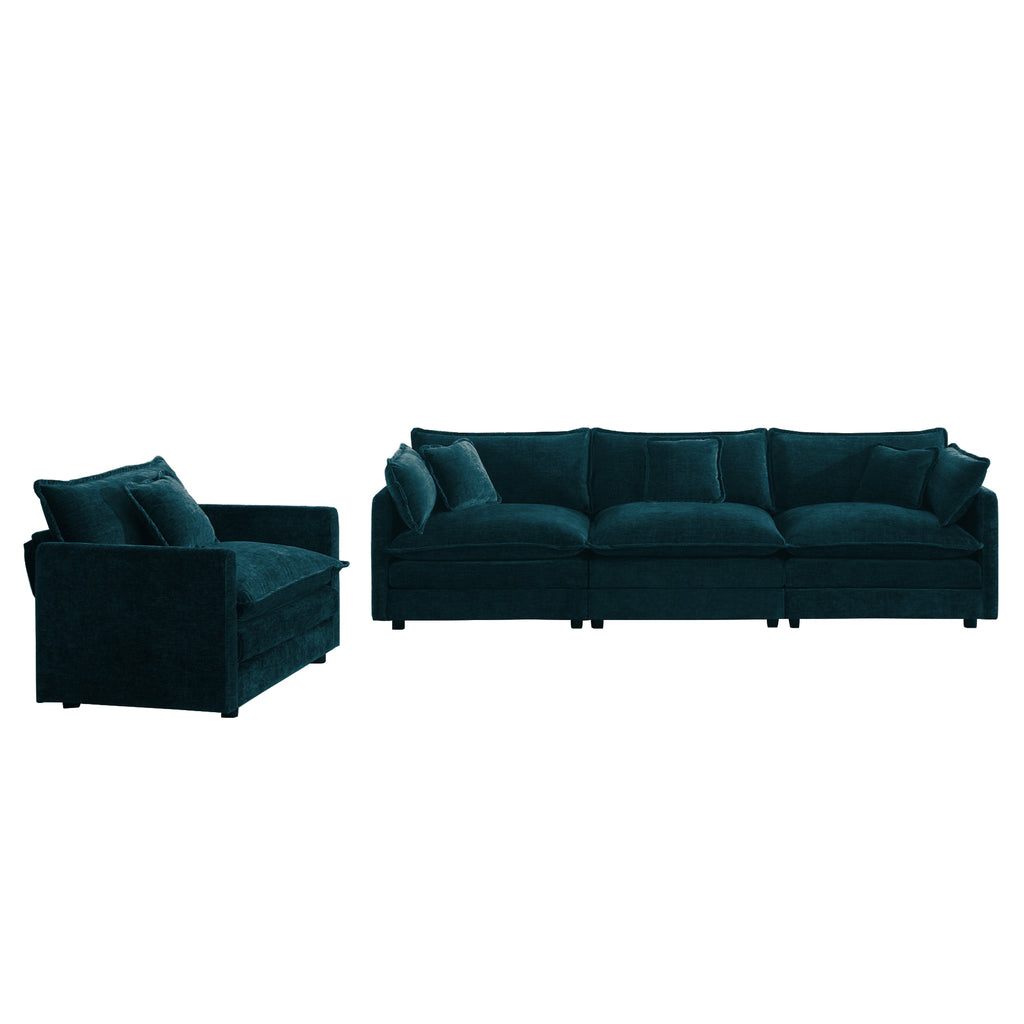 2-Piece Upholstered Sofa, Living Room Sectional Sofa Set