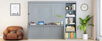 Queen Size Murphy Bed with Desk and Bookshelf