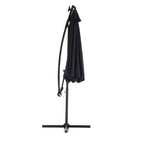 10ft Solar LED Offset Hanging Market Patio Umbrella - Navy Blue