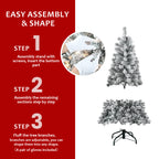 5FT Flocked Christmas Tree with 150 Warm White Lights