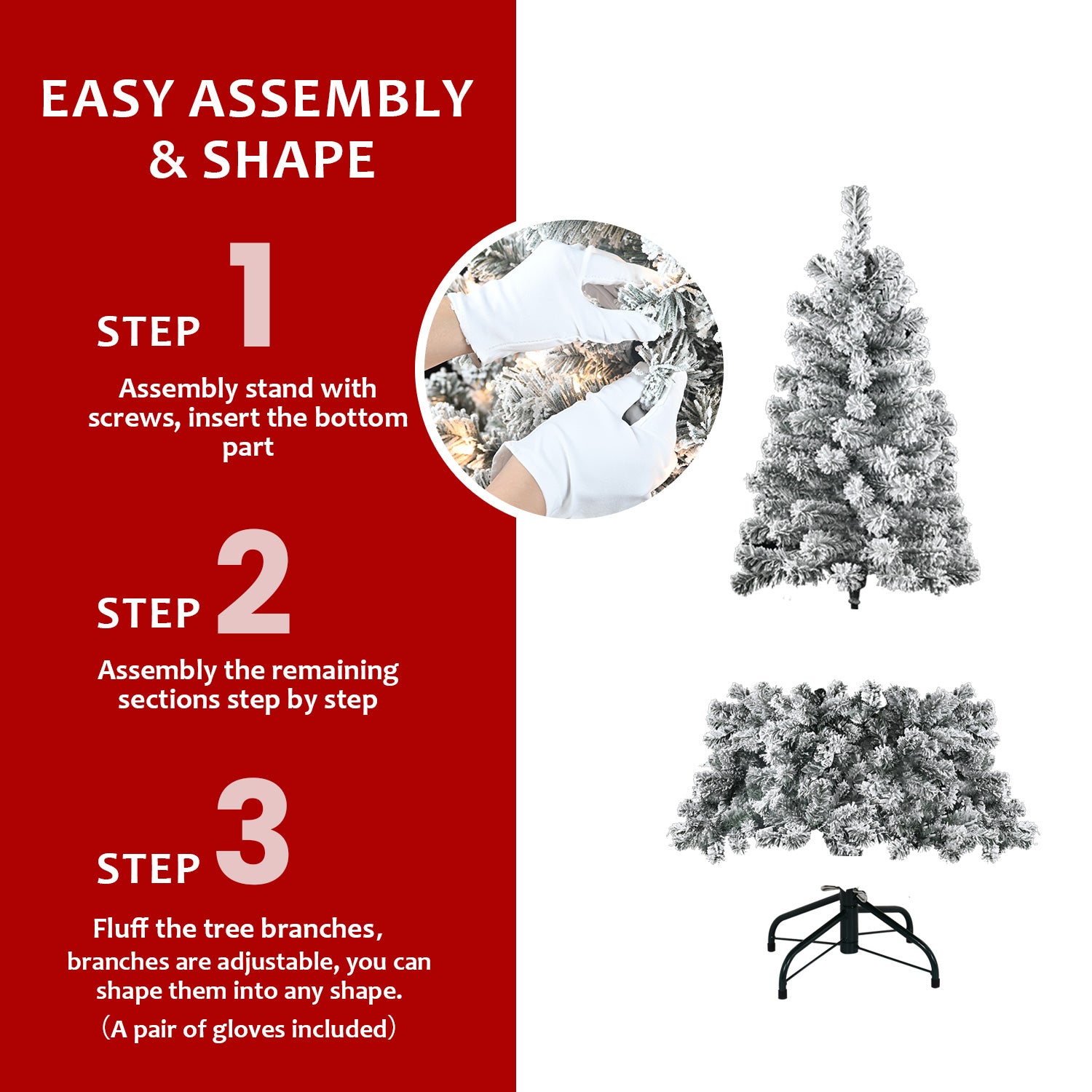 5FT Flocked Christmas Tree with 150 Warm White Lights