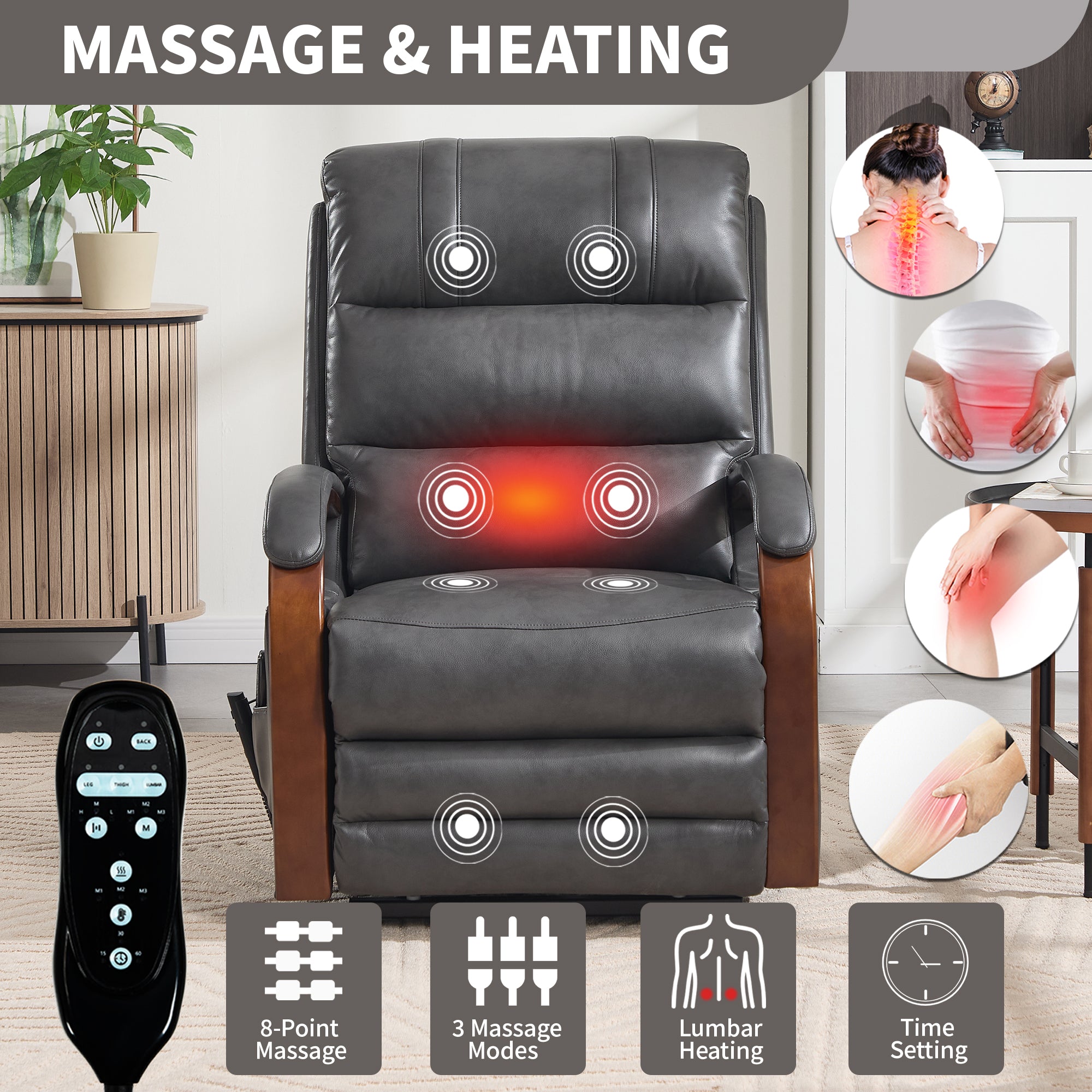Power Dark Recliner Chair