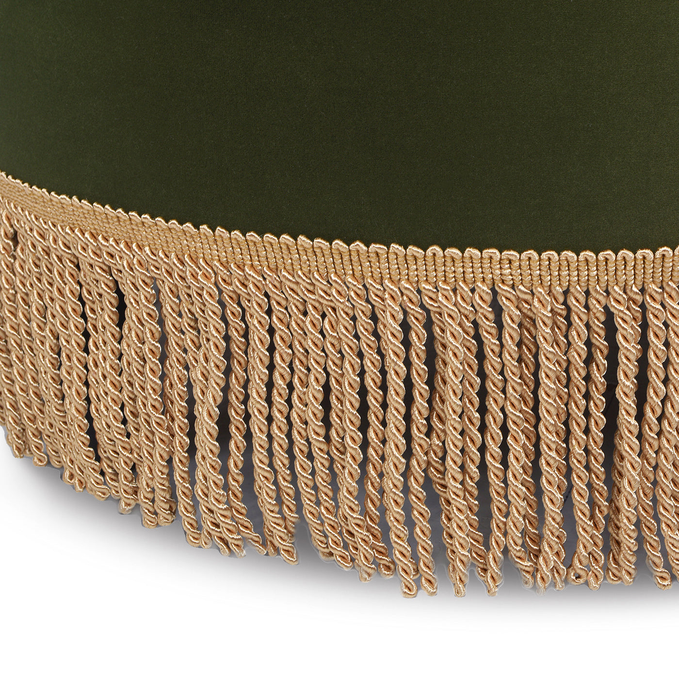 Yolanda 24" Round Upholstered Accent Ottoman, Olive
