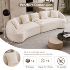 Curved Boneless Sofa, Compression Modular 110'' Sectional
