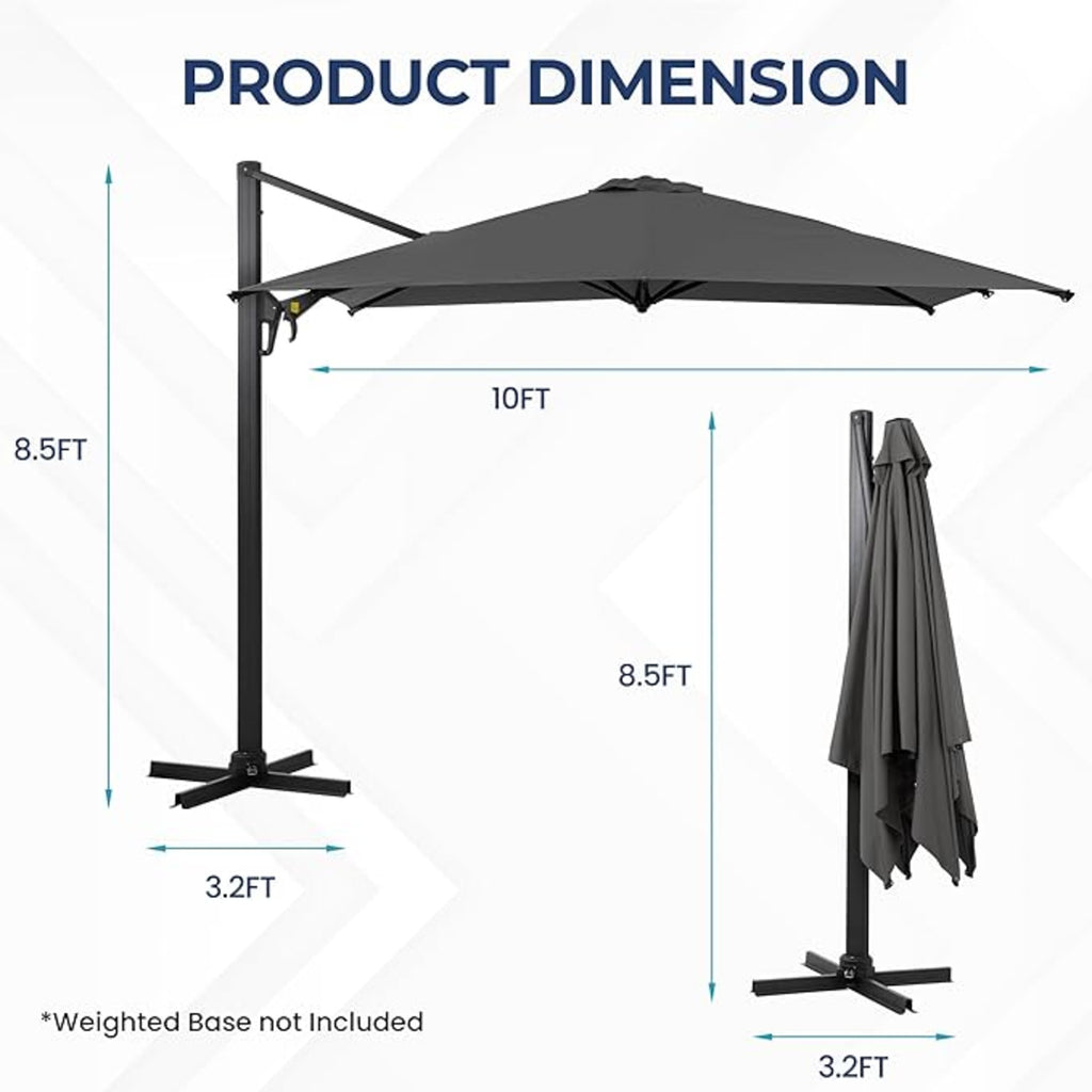 6.5 x 10 ft Rectangular Patio Umbrella