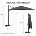 6.5 x 10 ft Rectangular Patio Umbrella