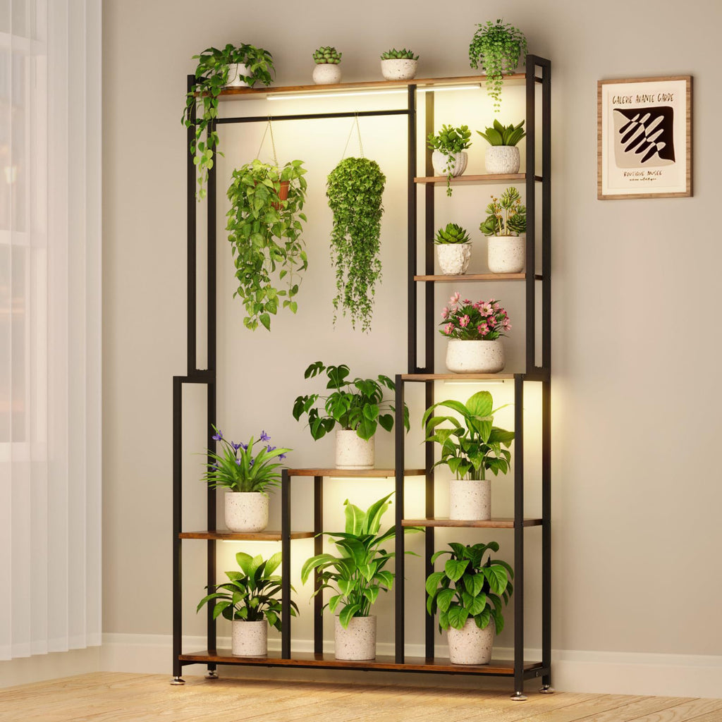 Large Plant Stand Indoor with Grow Light