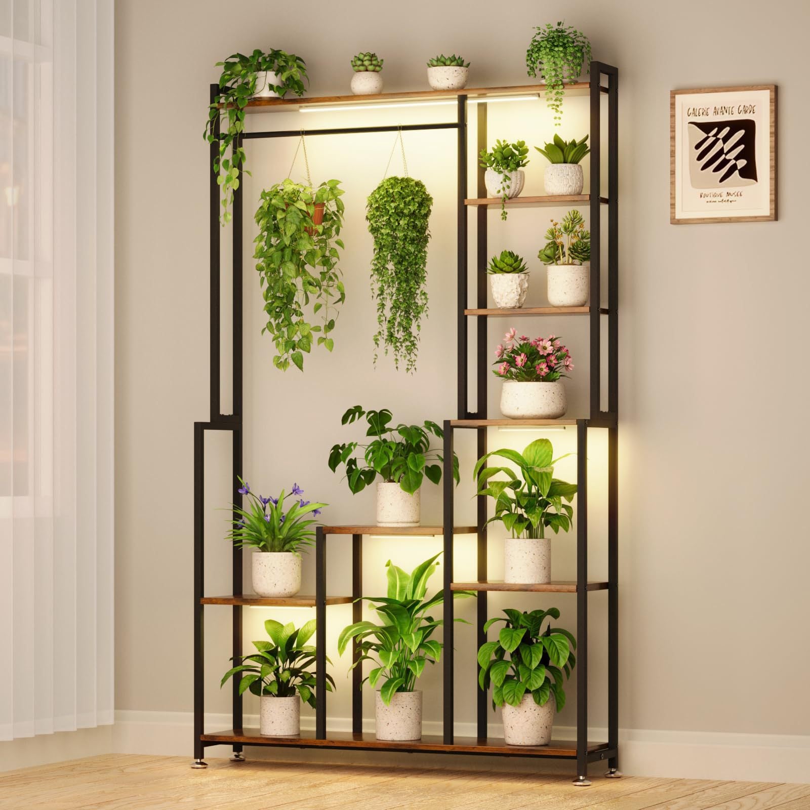 Large Plant Stand Indoor with Grow Light