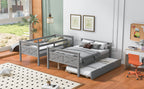 Twin Over Full Bunk Bed with Ladder, Trundle & Safety Guardrail