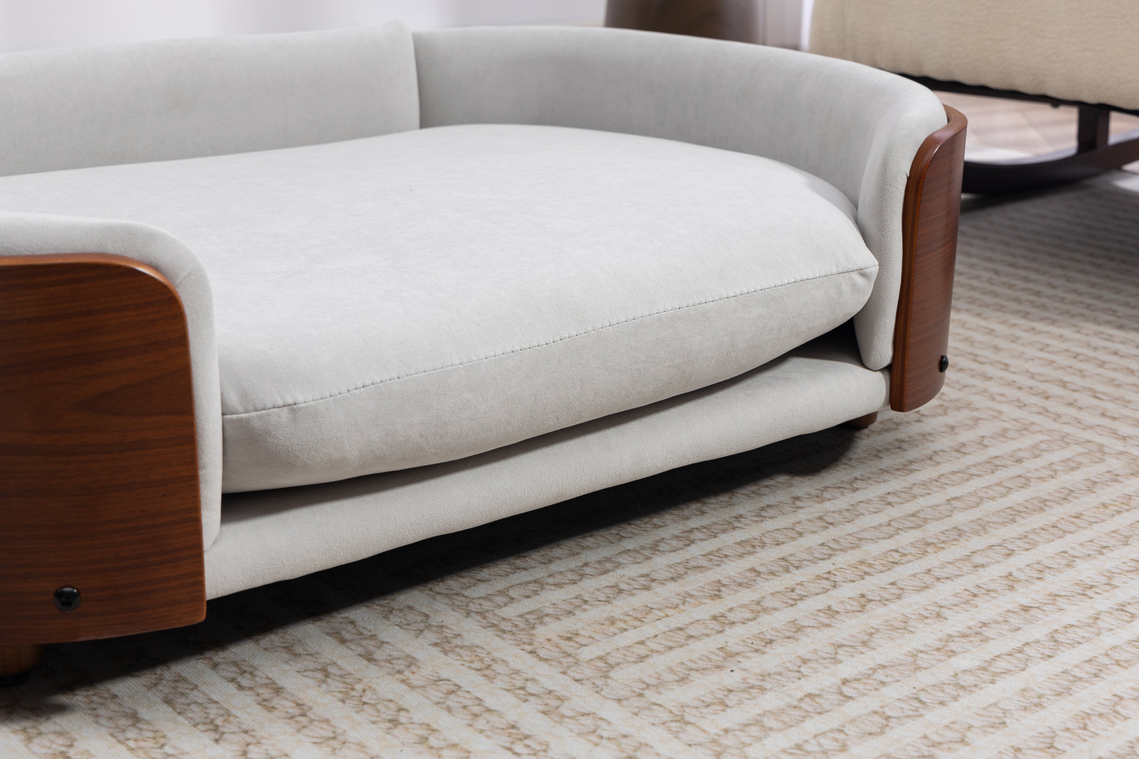 Scandinavian Style Elevated Dog Bed Pet Sofa With Solid Wood Legs
