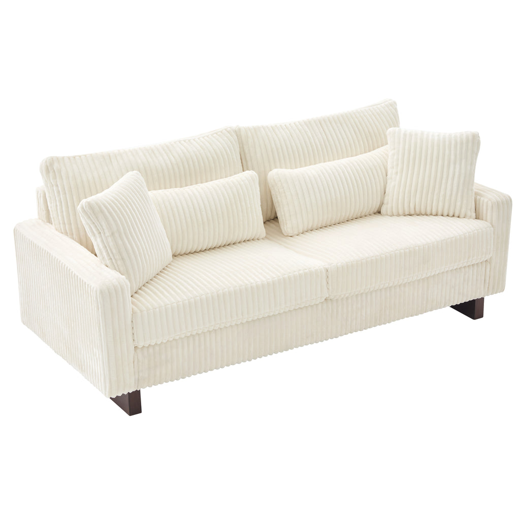 Modern Loveseat Sofa with Four Pillows