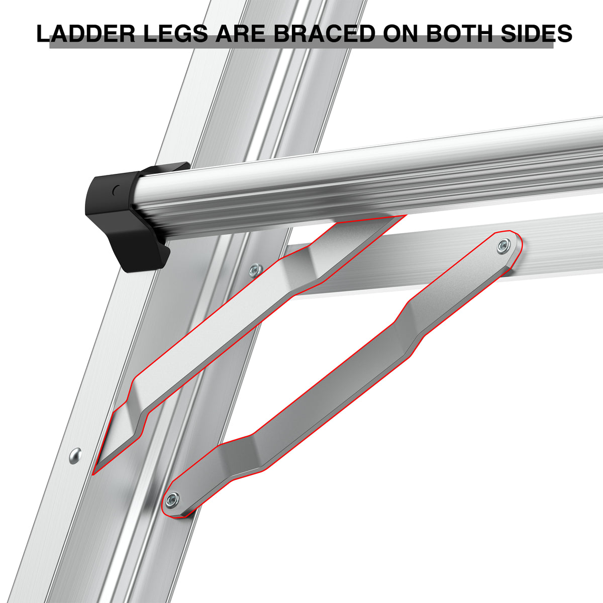 Aluminum Multi-Position Ladder with Wheels, 22 FT, 300 lbs Capacity