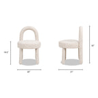 Penny Round Arched Fully Upholstered Dining Side Chair, Set of 2, Travertine